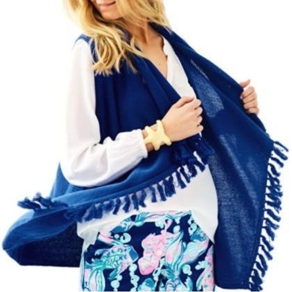 Lilly Pulitzer Abbott Cotton Sweater Vest in Bomber Blue - Picture 3 of 10